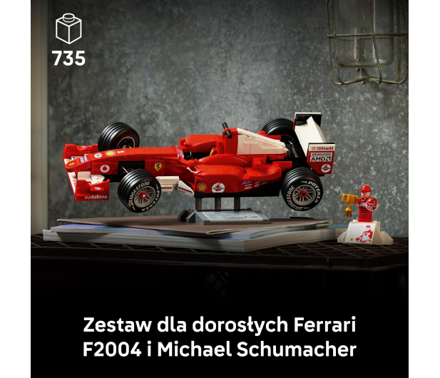 LEGO ICONS 11375 Ferrari F2004 i Michael Schumacher - 1489543 - zdjęcie 4